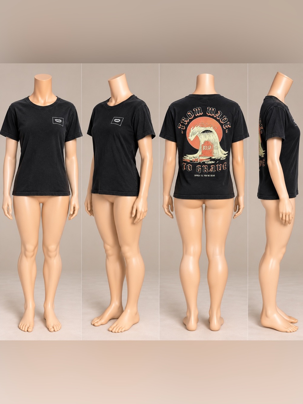 CHOMP Graphic Tee in Black Size Small